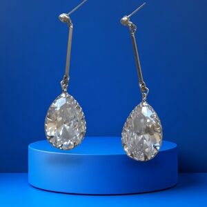 Aldo Silver Crystal Drop Earrings